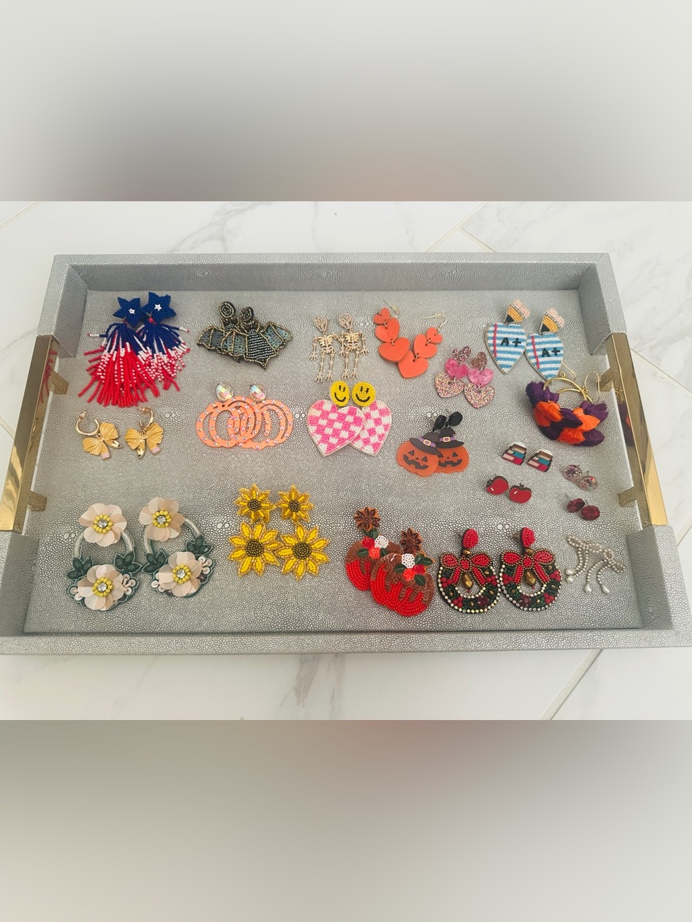 Teacher Earring Declutter- seasonal cuteness!